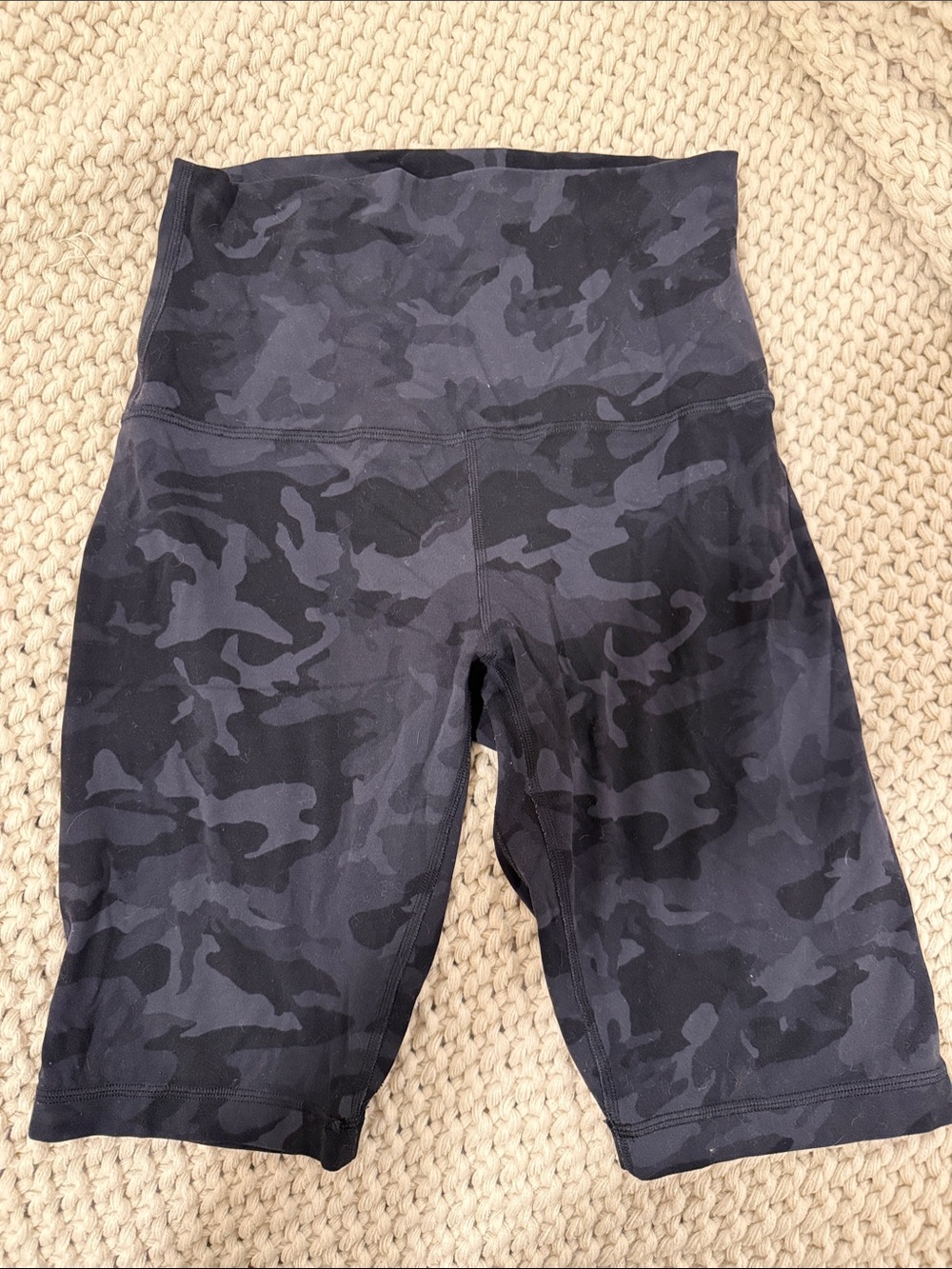 lululemon athletica Black & Charcoal Camo High-Rise Bike Shorts